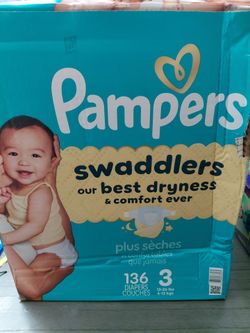 Pampers Swaddlers Size 3 Diapers 136 Count