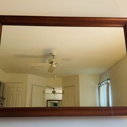 Large WALL MIRROR - Vintage CHERRY Mid-century 51”w x 35”h (68 years)