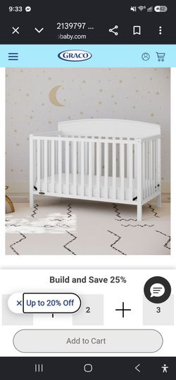 Graco White Baby Crib