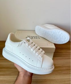 Alexander McQueen all white sneakers