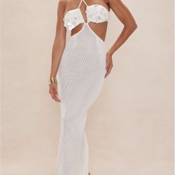 White Crochet Maxi Dress 🤍