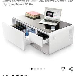 Sobro Smart Coffee Table With A Built-in Fridge And Bluetooth 