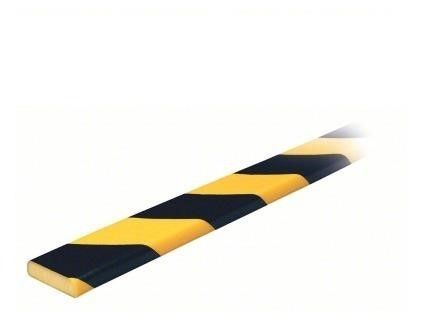FLAT BUMPER GUARD, TYPE F, 39-3/8"L x 1-9/16"W, YELLOW/BLACK, 60-6752 Grainger
