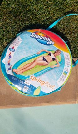 Original Spring Float - Floating Swim Hammock for Pool or Lake - Lime/Light Blue