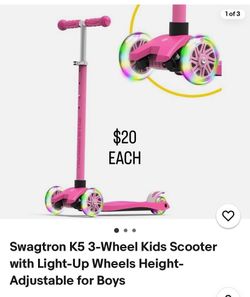 Pink kids kick scooter