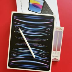 Apple iPad Pro 12.9” 6th Generation (M2 Chip / 2022 ) 1TB WiFi + cellular (5G) with Pencil & Keyboard  case 