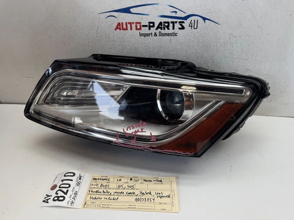 w/damages 2013 - 2014 - 2016 - 2017 AUDI Q5 SQ5 LEFT XENON LED HEADLIGHT OEM AY82010