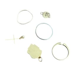 Gold Pendants / Rings 7.6 grams 10K 14K 18K Gold White gold ring Items have ware