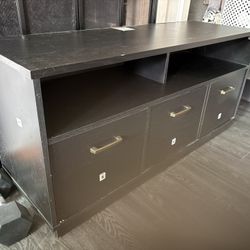 Black / Dark Brown Wooden TV Stand Consoles