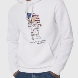 Polo Ralph Lauren Ltd Ed Olympic Team USA Flag Bear Fleece Hoodie Sweatshirt 2XL