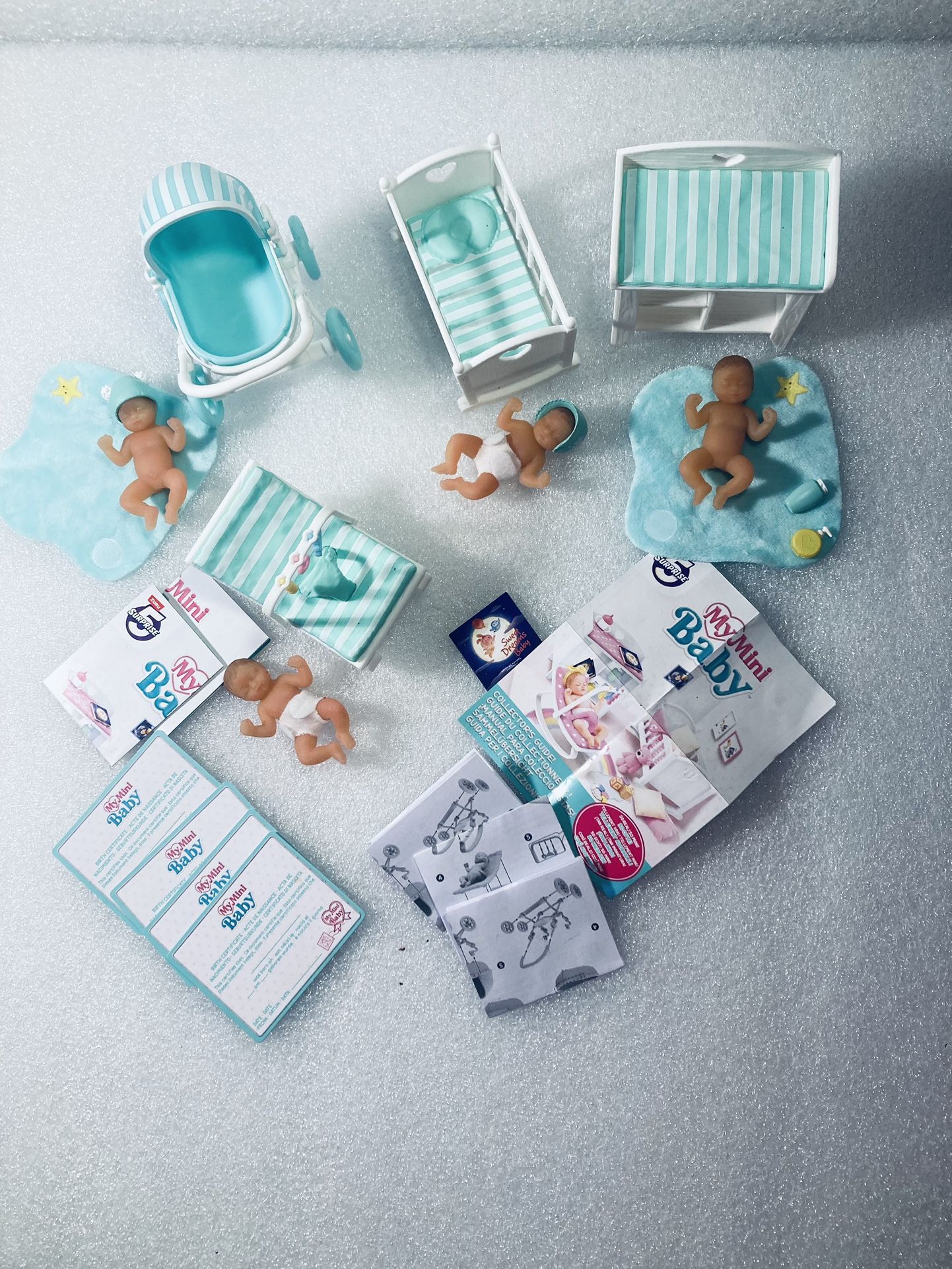 Zuru Mini Brands My Mini Baby Stroller, Crib, Rocker Bouncer & Changing Table