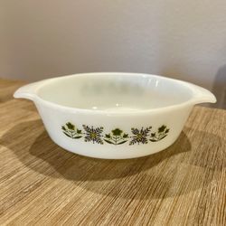 Vintage Anchor Hocking Fire King Meadow Green Open Ovenware 