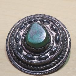 Vintage Silver and Turquoise Pendant