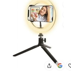 Vivitar 8” LED Ringlight & Tripod Stand w/ Phone Clamp, Vlog Stream Essentials