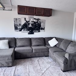 Gray sectional sofa couch sala