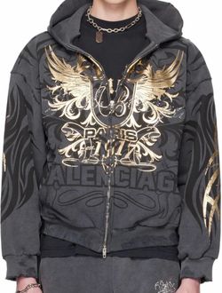 Authentic balenciaga tacky gold zip up sweater