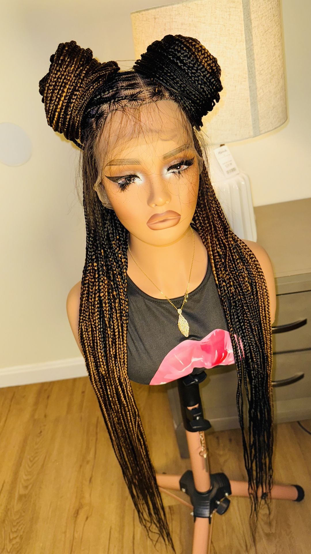 360 Braided Wig Black/blonde