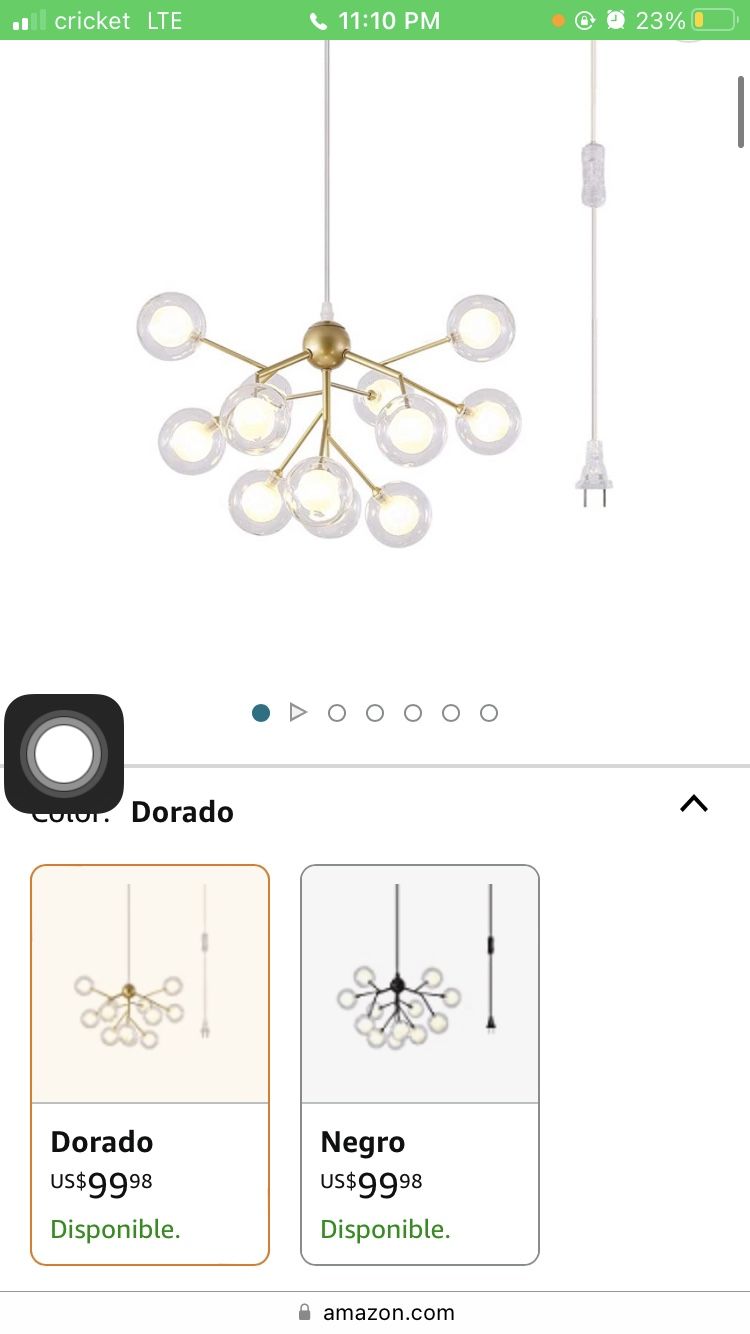 Dellemade DD00134B Plug In Sputnik Chandelier 12-Light Pendant Light With 16 Ft Cord Bulbs Included,Black (Gold)