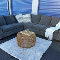 Beautiful gray sectional only 1 1/2 years old