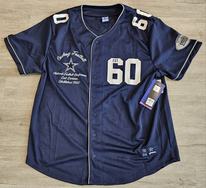 Dallas Cowboys Official NFL Men's Lrg Mesh Baseball Jersey