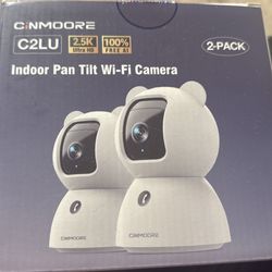 CINMOORE 2.5K 4MP Indoor Security Camera, No Subscription, Person & Pet Detection, PTZ WiFi Baby & Pet Monitor, Full Duplex Two-Way Audio, Color Night