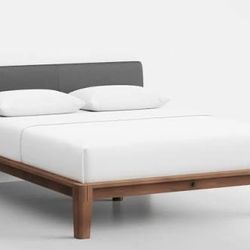 Classic Thuma King Bed – Espresso Frame w/ Charcoal PillowBoard