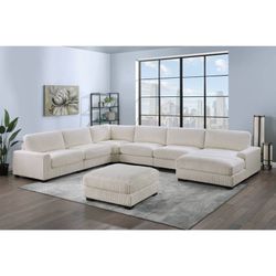 New 127x164x66 X-Large Corduroy Sectional Couch / Free Delivery 