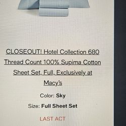 Full Size Bed Sheets Macy's Hotel Collection