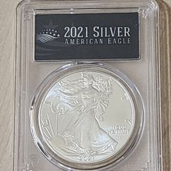 2021 $1 , PCGS MS70 Silver Eagle [ FDOI]