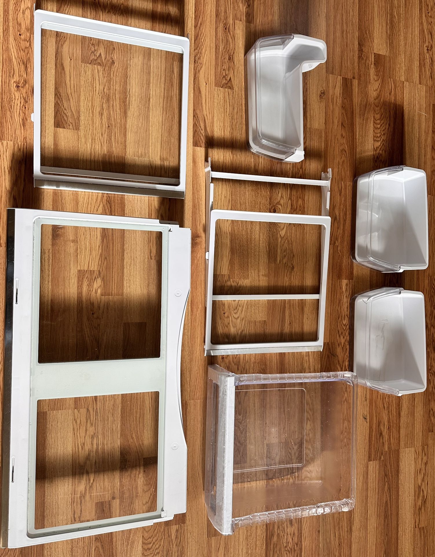 Samsung Refrigerator Replacement Crisper Drawer, Left And Right Door Shelves, Main Section Shelves, Crisper Drawer, Door Shelves