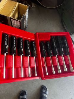 Vintage Xcelite USA 10-Piece Metric Nut Driver Set 4–13mm w/ Case