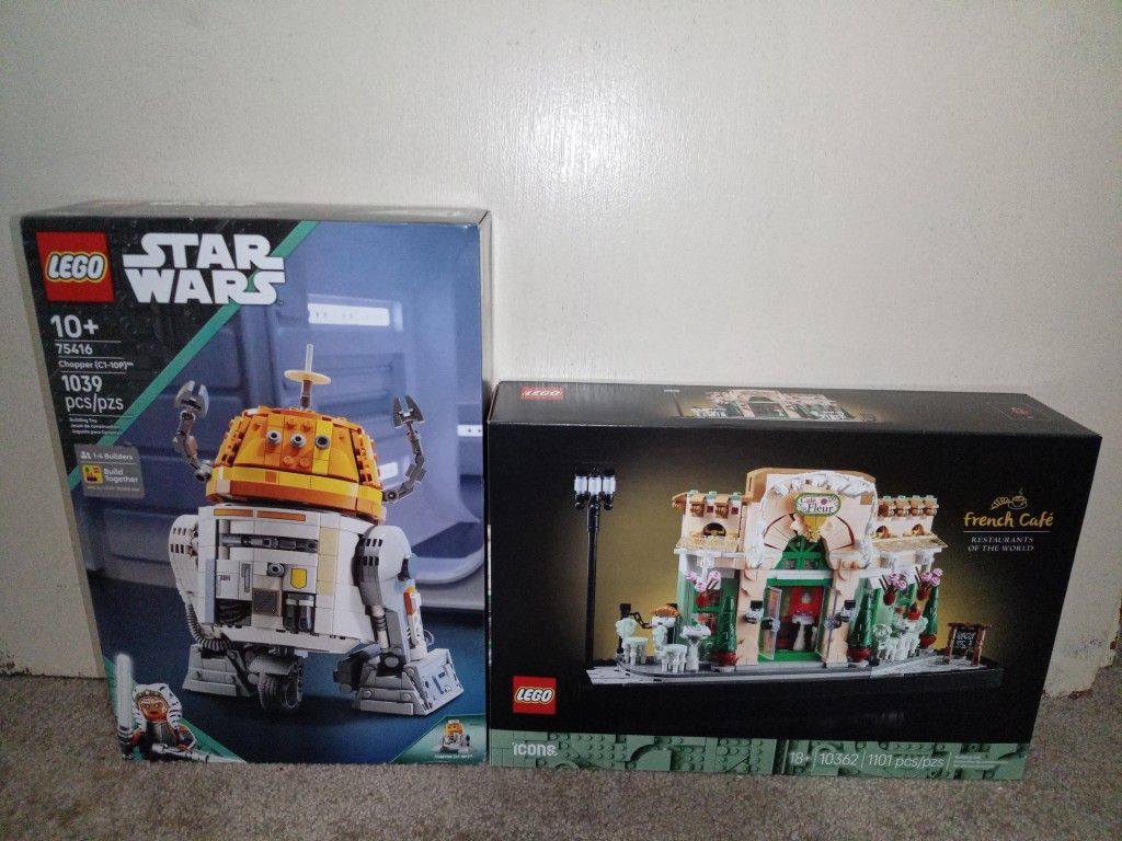 2 BRAND NEW, FACTORY SEALED LEGO SETS "Chopper" 75416, "French cafe" 10362