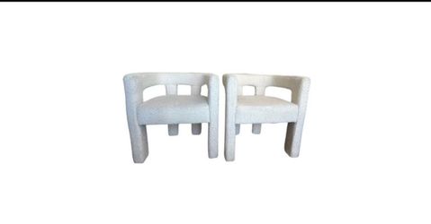 CB2 Stature Ivory Bouclé Dining Armchair – Great Condition ($500 for two, $250 for one)