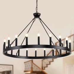 VBKK 40" Wagon Wheel Chandelier