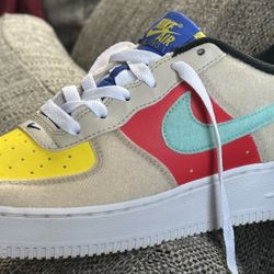 Nike multicolor Air Force ones size 6 youth