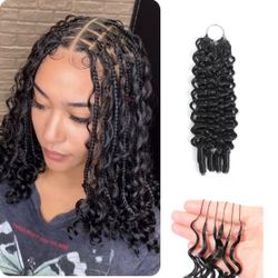 20 inch Burmese Curly Crochet Natural Hair Pre Looped Knotless Extensions