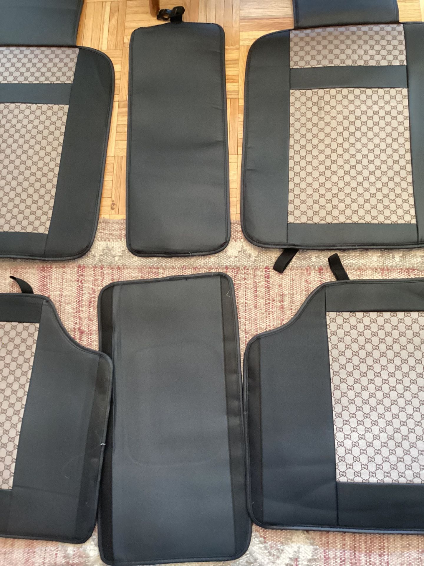 Luxury Gucci Monogram Signature Beige Pattern Car Seat Covers Full Set -  Mugteeco