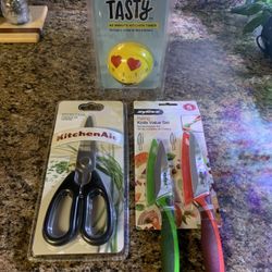 Scissors, Knife, And Timer