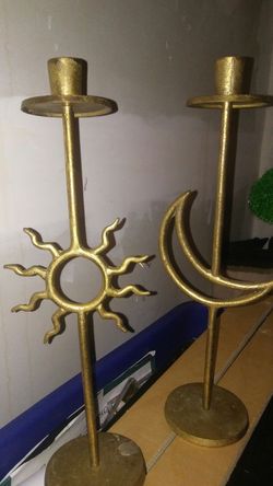 Moon & sun candle holders