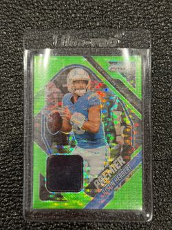 Justin Herbert Game Used Patch Prizm Card