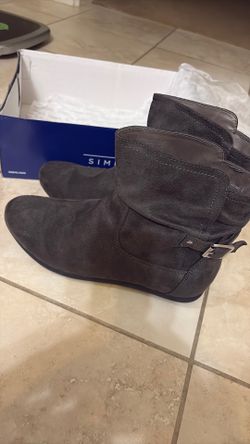 Faux suede ankle boots