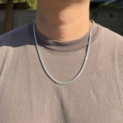 Silver Cuban Link Chain 22 Inch