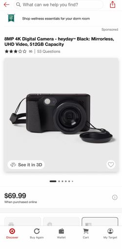 8MP 4K Digital Camera - heyday™ Black: Mirrorless, UHD Video, 512GB Capacity