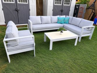 Shore 5 Piece Outdoor Patio Aluminum Sectional Sofa Set