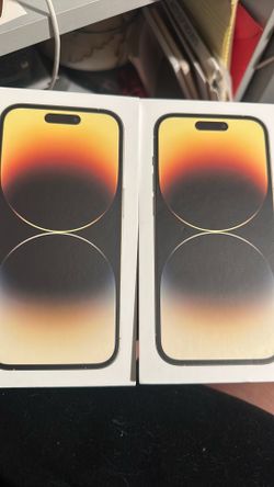 Two iPhone 14 Pro boxes empty