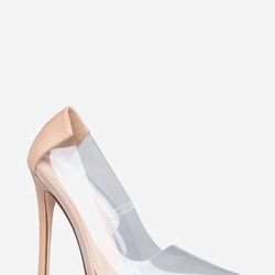 Clear Pumps Nude Bottom Size 5.5