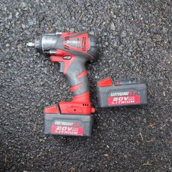 earthquake 20v 3/8  impact wrench  with 2x 4.0AH batteries