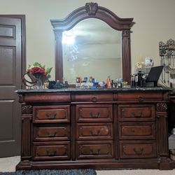 Bedroom Set - Solid Wood And Granite top 