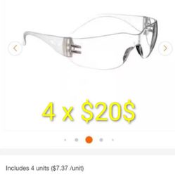 4 x 3M CLEAR SAFETY GLASSES 