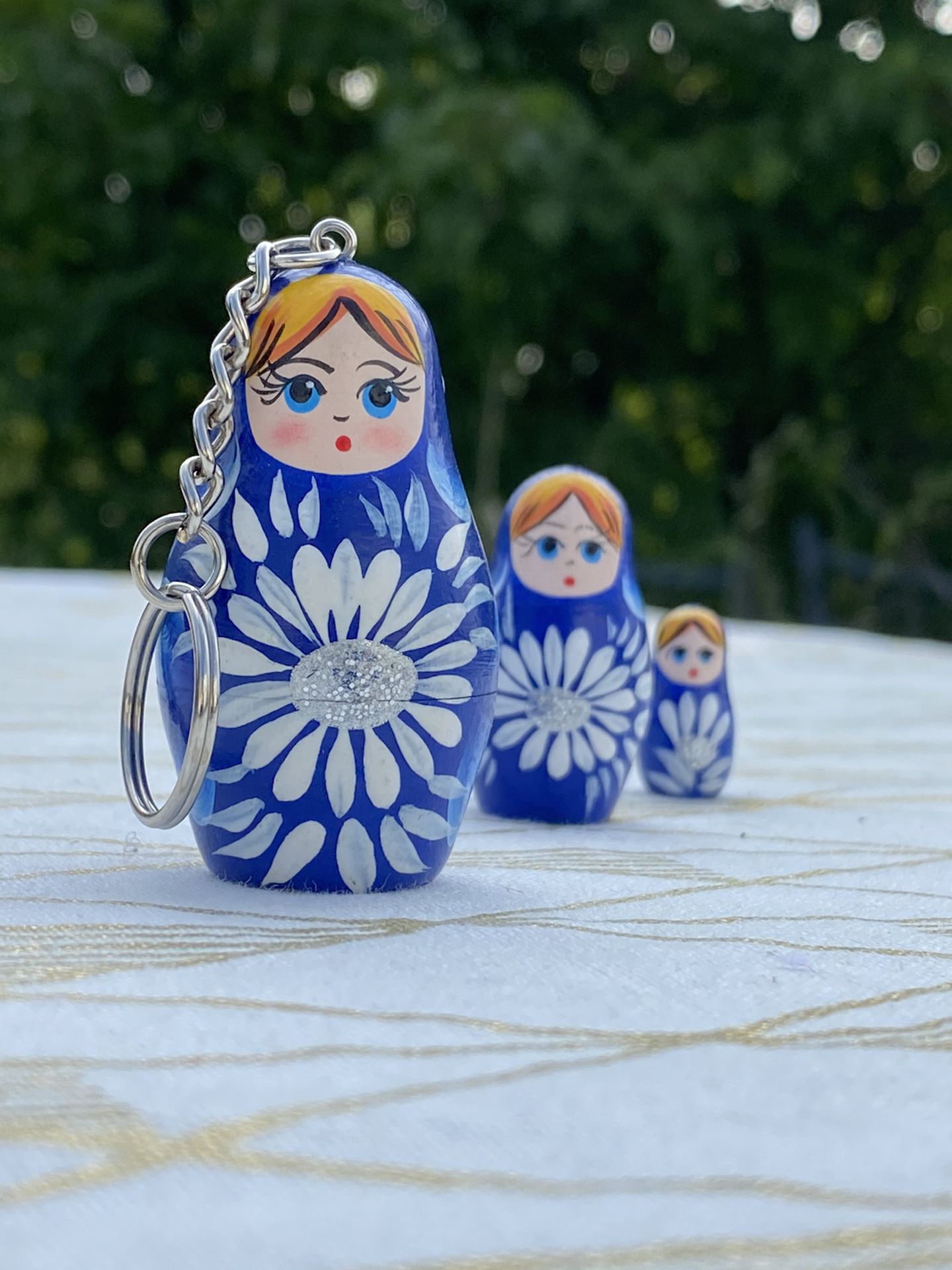 Traditional Matryoshka Russian Nesting Dolls Keychain